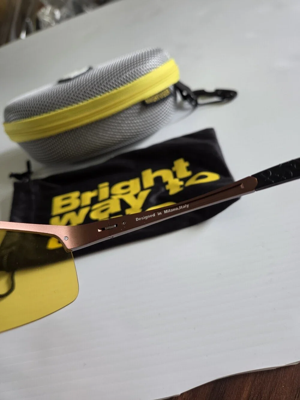 BLUPOND Night Driving Glasses Knight Visor Semi Rimless Frame